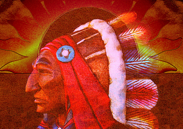 Chief Jospeh and setting sun by David Lee Thompson Chief Jospeh and setting sun by David Lee Thompson